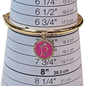 Kate Spade Bracelet Clasp Bangle Pink Libra Horoscope Sign Crystal Sparkle